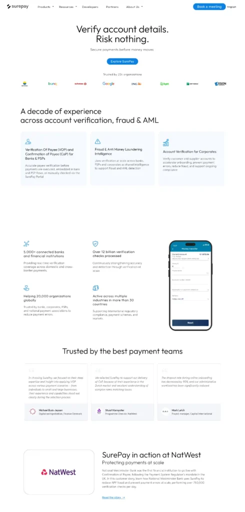 SurePay website